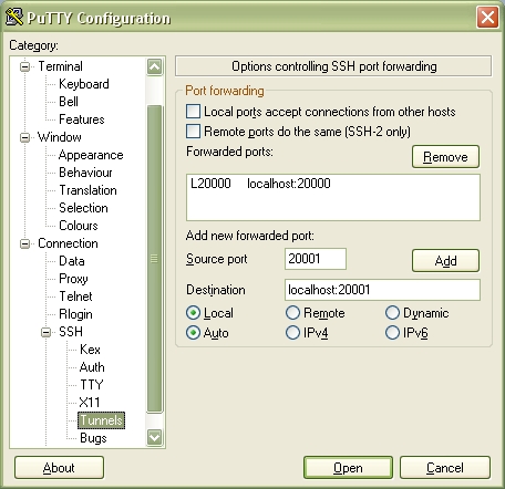 PuTTY Configuration